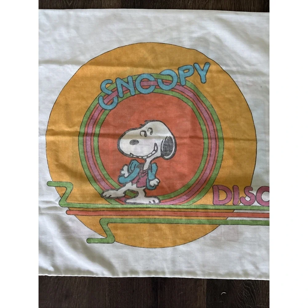 Vintage Peanuts Disco Pillowcase Snoopy Saturday Night Beagle